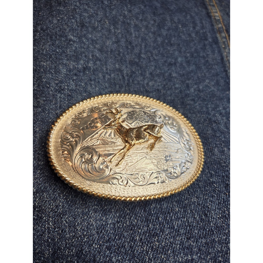Montana Silversmiths Women's Western Deer Buck Belt Buckle in Box Vintage - Picture 2 of 8